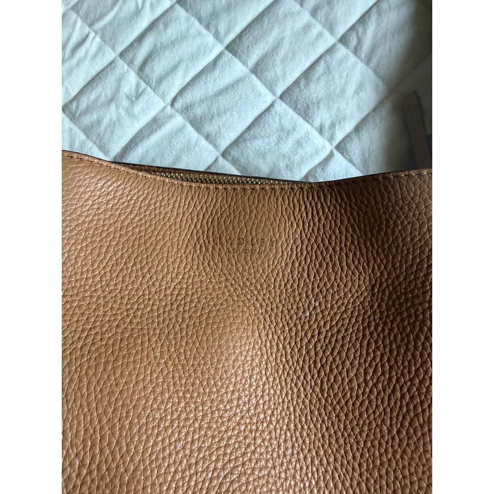 Y2K Radley London Shoulder Bag Tan Brown Leather Purse Designer Coquette Classic - Picture 10 of 10